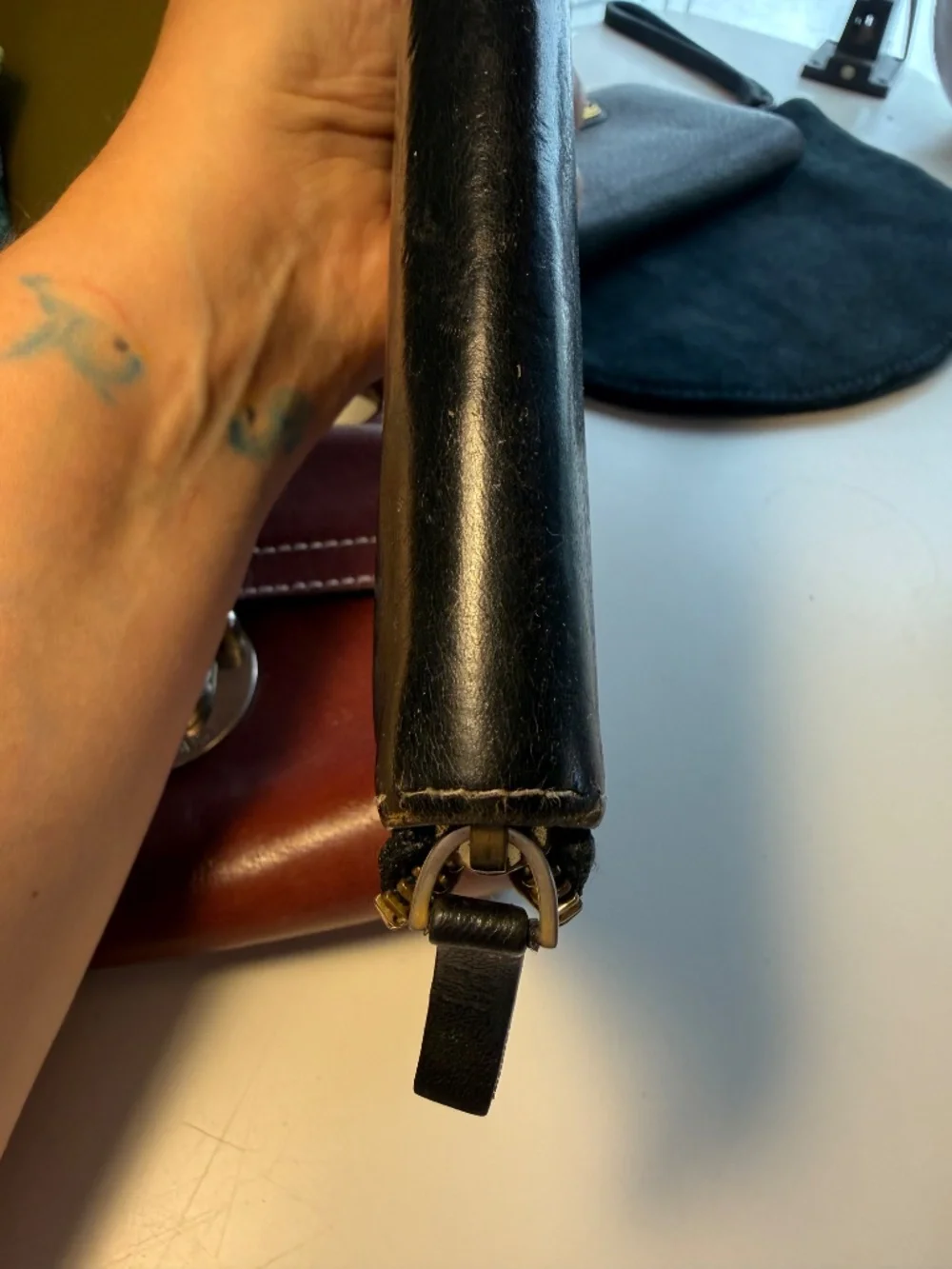 Black Leather Zip Around Kate Spade Wallet